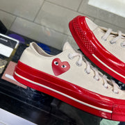 Converse x Comme Des Garçons Play Chuck Taylor Low Egret Red Midsole