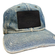Vintage 90s Harley Davidson Blue Denim Snapback Hat