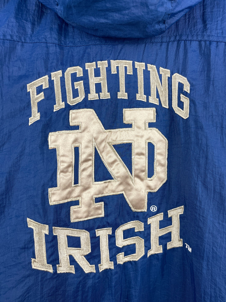 Vintage 90s Starter Notre Dame Fighting Irish Navy Pullover Hooded Jacket