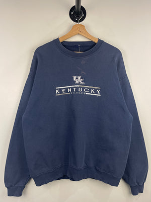 Vintage 90s Kentucky Wildcats Embroidered Navy Crewneck