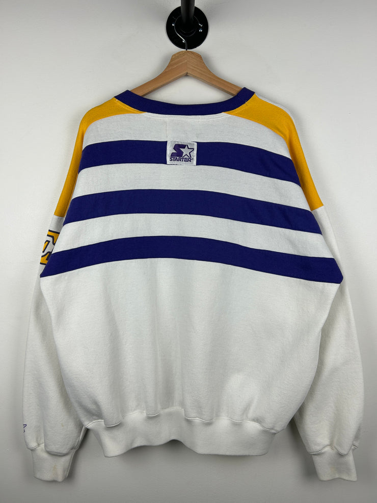 Vintage 80s NBA Starter Los Angeles Lakers White Crewneck
