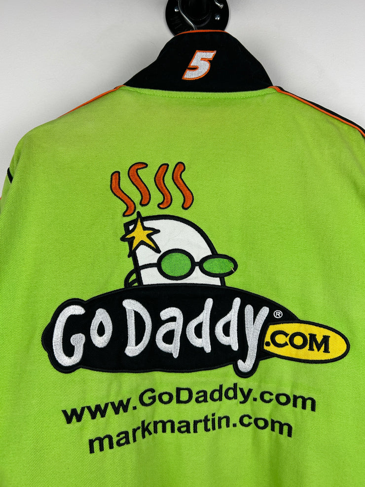 Vintage Nascar Chase Mark Martin Go Daddy Green Racing Jacket