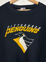 Vintage 90s NHL Pittsburgh Penguins Black Crewneck