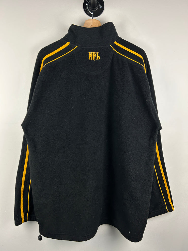 Vintage NFL Pittsburgh Steelers Black Quarter Zip Fleece Sweater