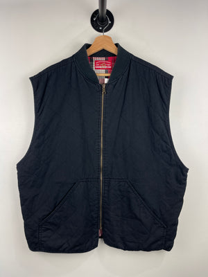 Vintage 90s Marlboro Country Store Black & Red Plaid Reversible Vest