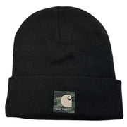 Vintage Carhartt Patch Black Camo Beanie