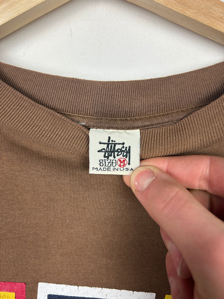 Vintage 90s Stussy Star Brown Long Sleeve