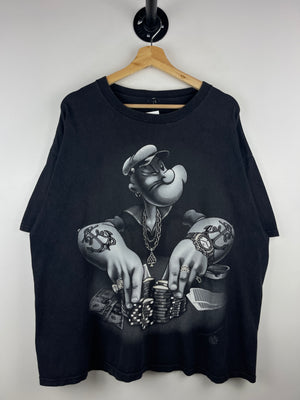 Vintage 2000 Popeye Poker Black Tee