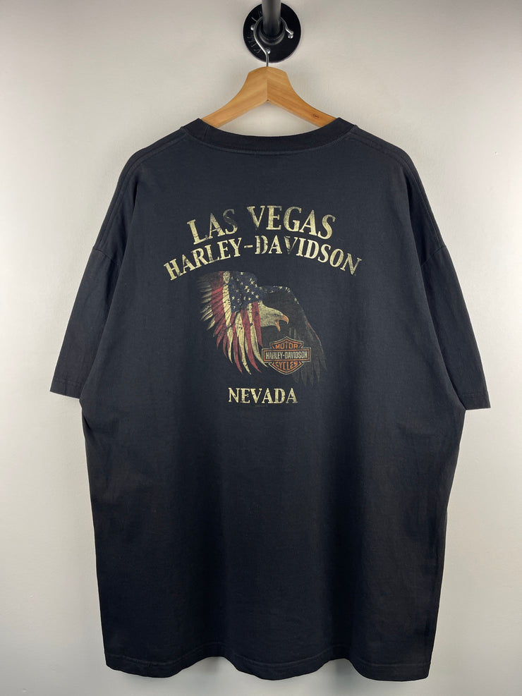 Vintage Harley Davidson Eagle Las Vegas Black Tee