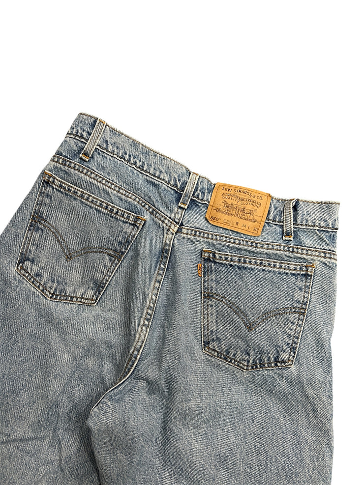Vintage 90s Levis 550 Orange Tab Blue Denim Jeans