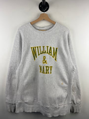 Vintage 90s Champion Reverse Weave William & Mary Grey Crewneck