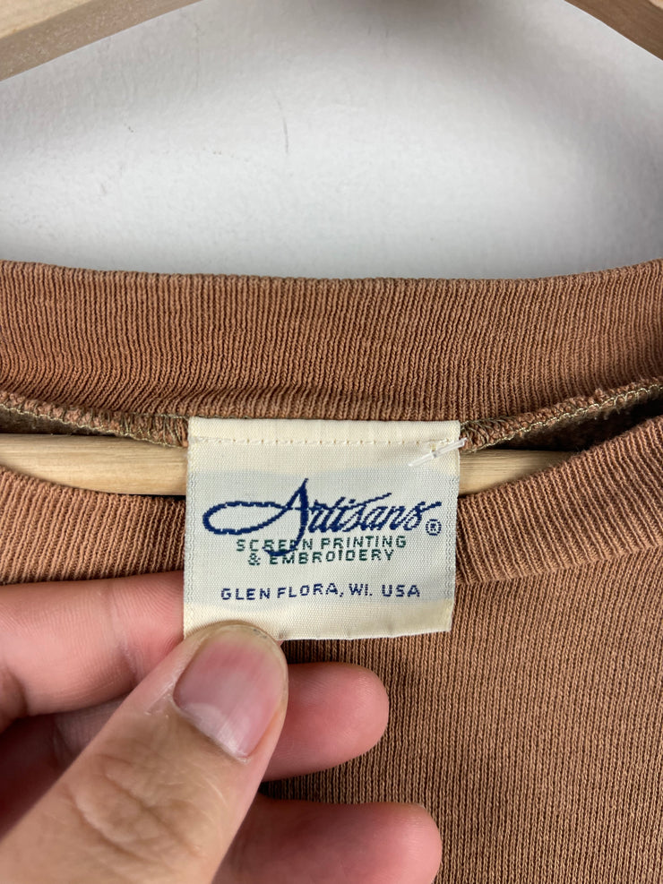 Vintage 90s Wilderness Deer Brown Crewneck