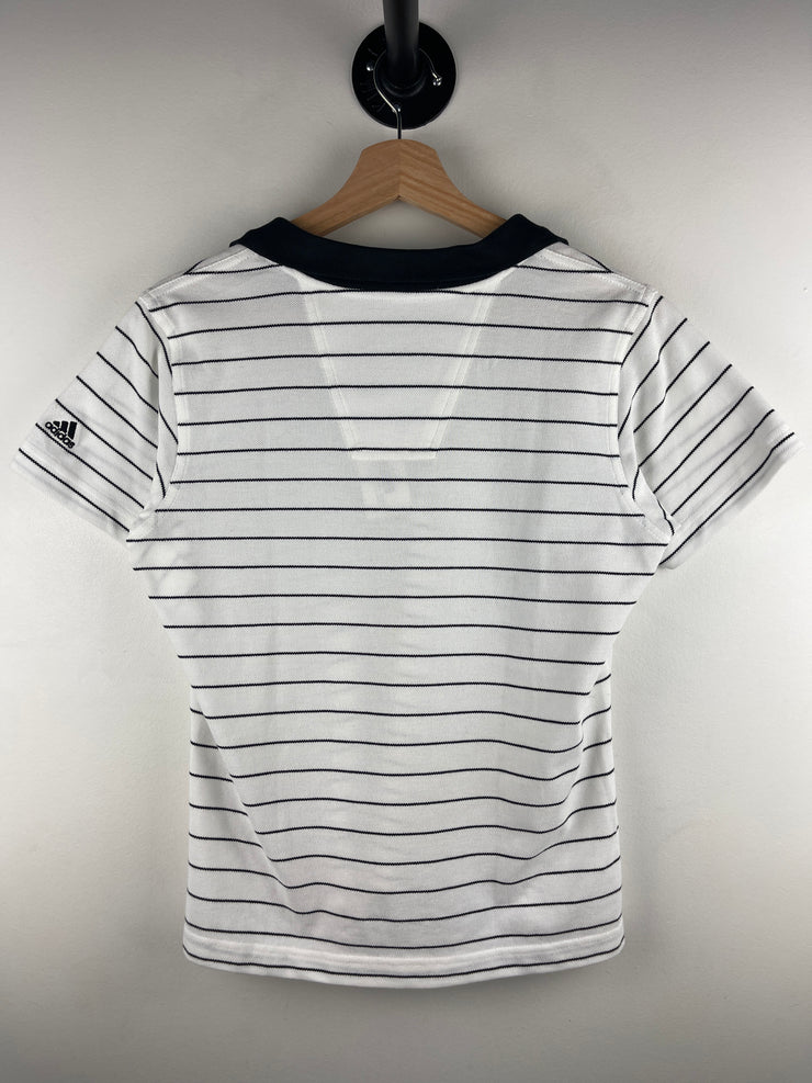Vintage Adidas Golf White Striped Women’s Polo Shirt