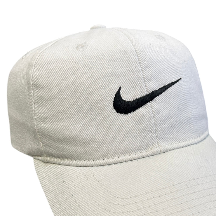 Vintage 90s Nike Swoosh White Snapback Hat