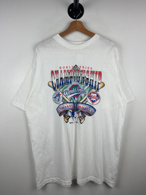 Vintage 90s MLB Ravens Toronto Blue Jays VS Philadelphia Phillies World Series Champions White Tee