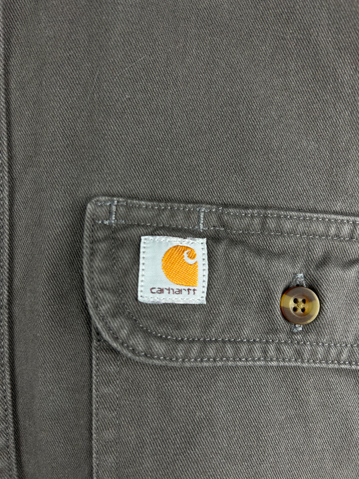 Vintage Carhartt Grey Button Up Long Sleeve Shirt