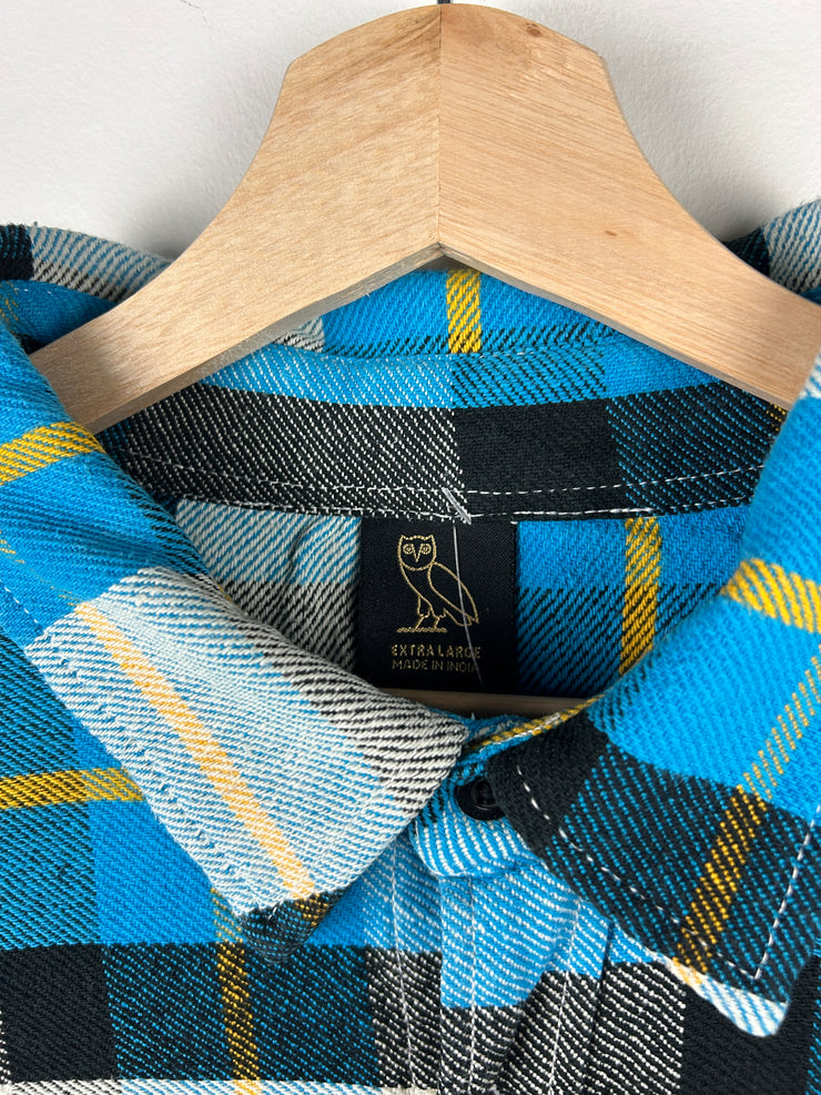 OVO Octobers Very Owl Blue & White Flannel