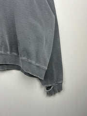 Vintage 90s No Fear Embroidered Thrashed Faded Grey Crewneck