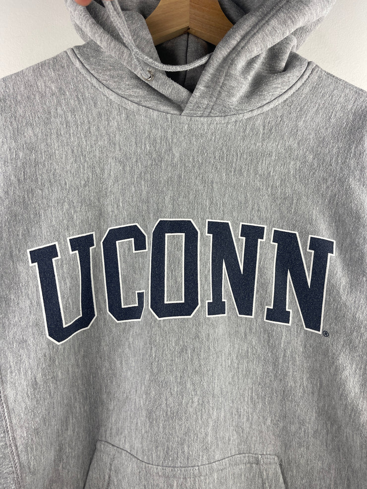 Vintage Pro Weave UCONN Spellout Grey Hoodie