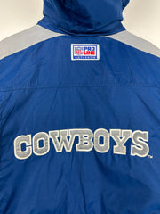 Vintage 90s NFL Reebok Dallas Cowboys Blue Insulated Hooded Jacket