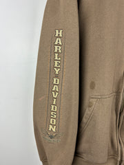 Vintage Harley Davidson Waterloo Olive Green Zip Up Sweater