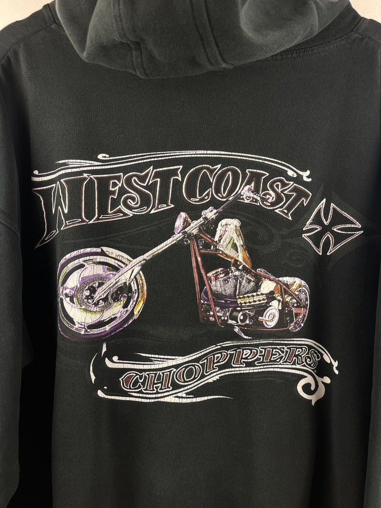 Vintage West Coast Choppers Motorcycle Black Hoodie