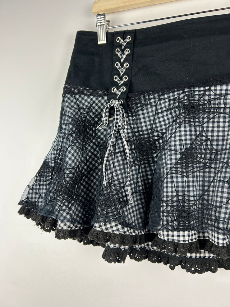 Vintage Tripp NYC Black & White Spider Web Gingham Women’s Skirt