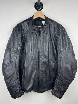Vintage Street & Steel Black Leather Motorcycle Jacket