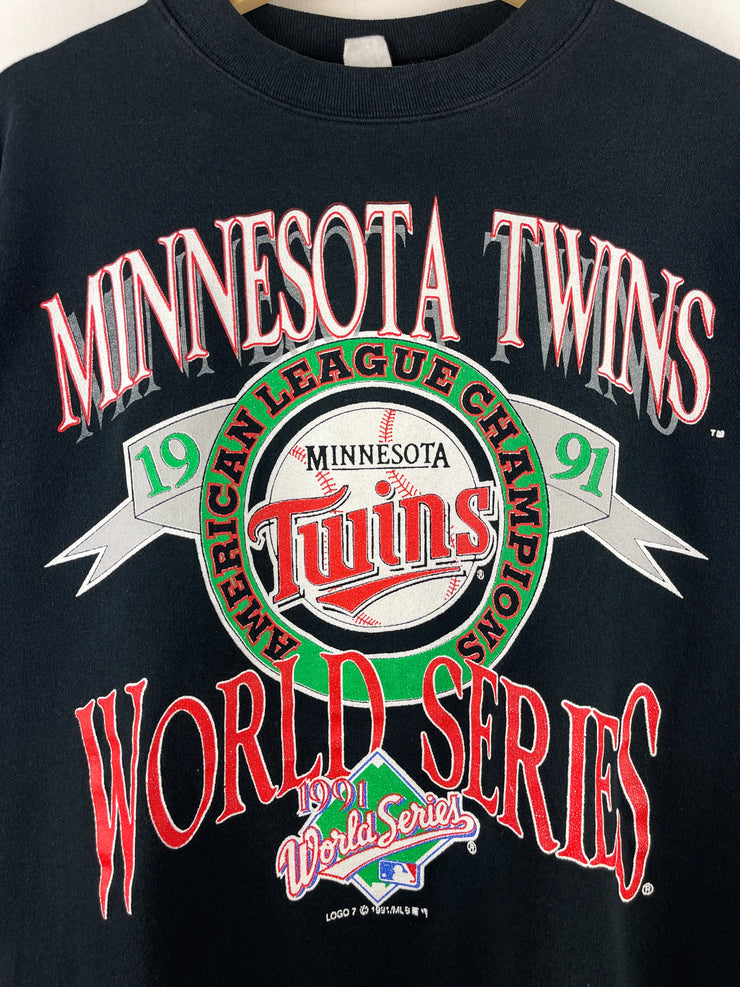 Vintage 90s MLB Minnesota Twins World Series Black Crewneck