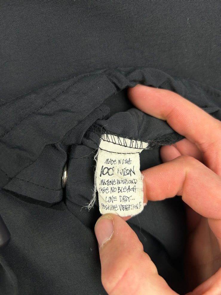 Vintage 80s Stussy Spellout Black Anorak Nylon Jacket