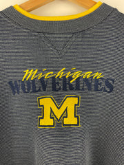 Vintage 90s Michigan Wolverines Embroidered Navy & Yellow Crewneck