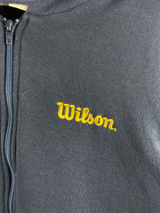 Vintage 90s Wilson Embroidered Navy Zip Up Hoodie