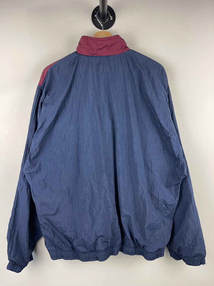 Vintage 90s Adidas Trefoil 3 Stripe Burgundy & Navy Windbreaker