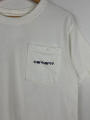 Vintage Carhartt Spellout White Pocket Tee