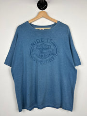 Vintage Harley Davidson Ride It Like You Stole It Blue Tee