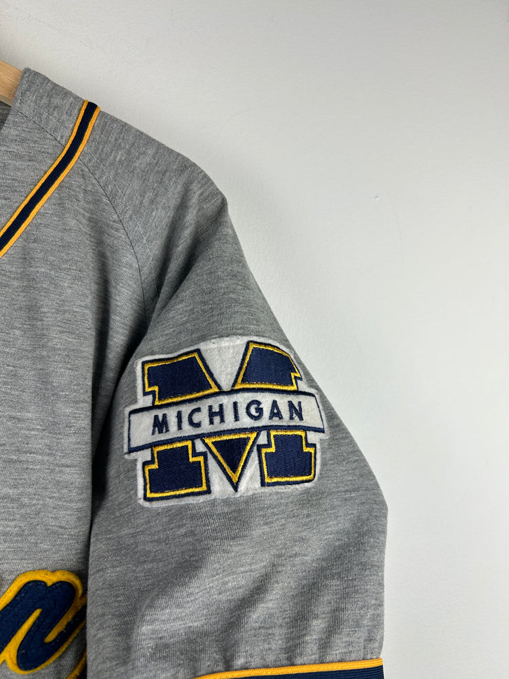 Vintage 90s Starter Michigan Wolverines Grey Baseball Jersey