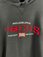 Vintage NBA Philadelphia 76ers Embroidered Black Hoodie
