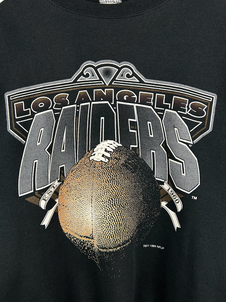 Vintage 90s NFL Trench Los Angeles Raiders Black Crewneck