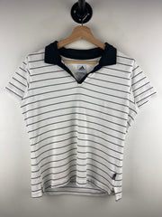 Vintage Adidas Golf White Striped Women’s Polo Shirt