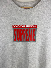 Supreme SS19 Who The F*ck Ash Grey Tee