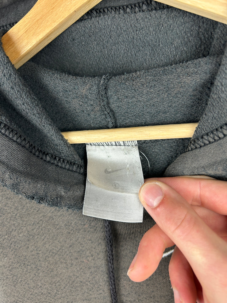 Vintage Nike Middle Swoosh Thrashed Black Hoodie