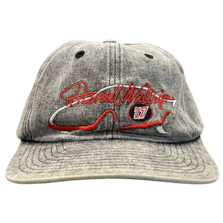 Vintage 90s Nascar Darrell Waltrip Washed Black Snapback Hat