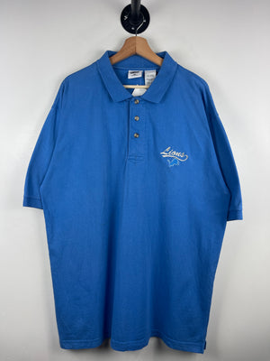 Vintage 90s NFL Detroit Lions Embroidered Blue Polo Shirt