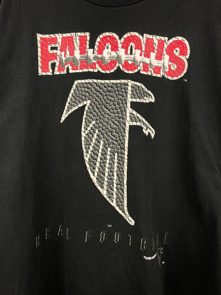 Vintage 90s NFL Atlanta Falcons Real Football Black Tee