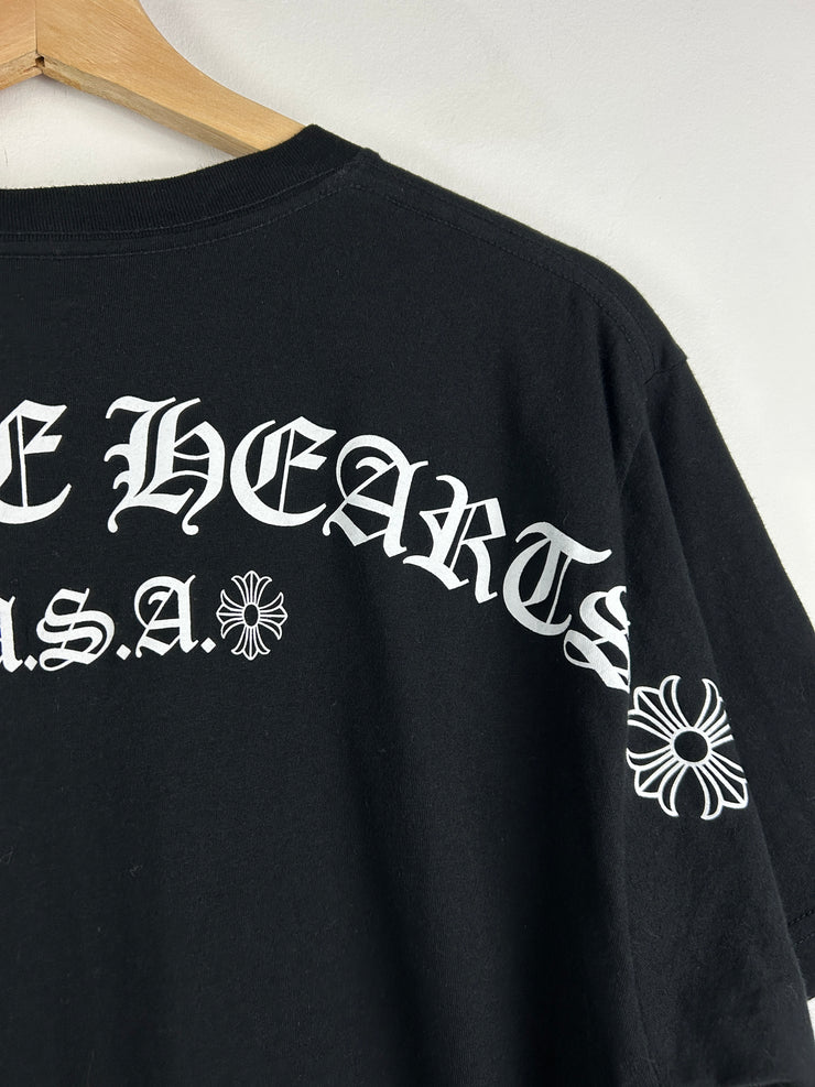 Chrome Hearts Shoulder Logo Spellout Black Tee