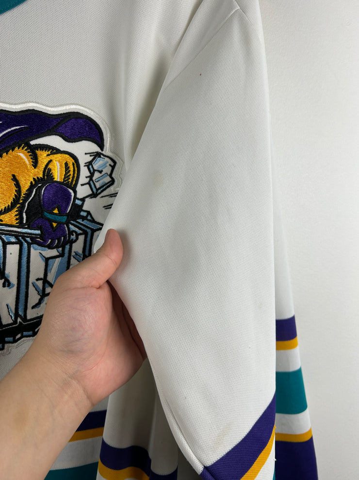 Vintage 90s AHL CCM Syracuse Crunch Inaugural Season White Hockey Jersey