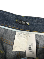 Vintage Dolce & Gabbana Embroidered Dark Wash Blue Denim Jeans