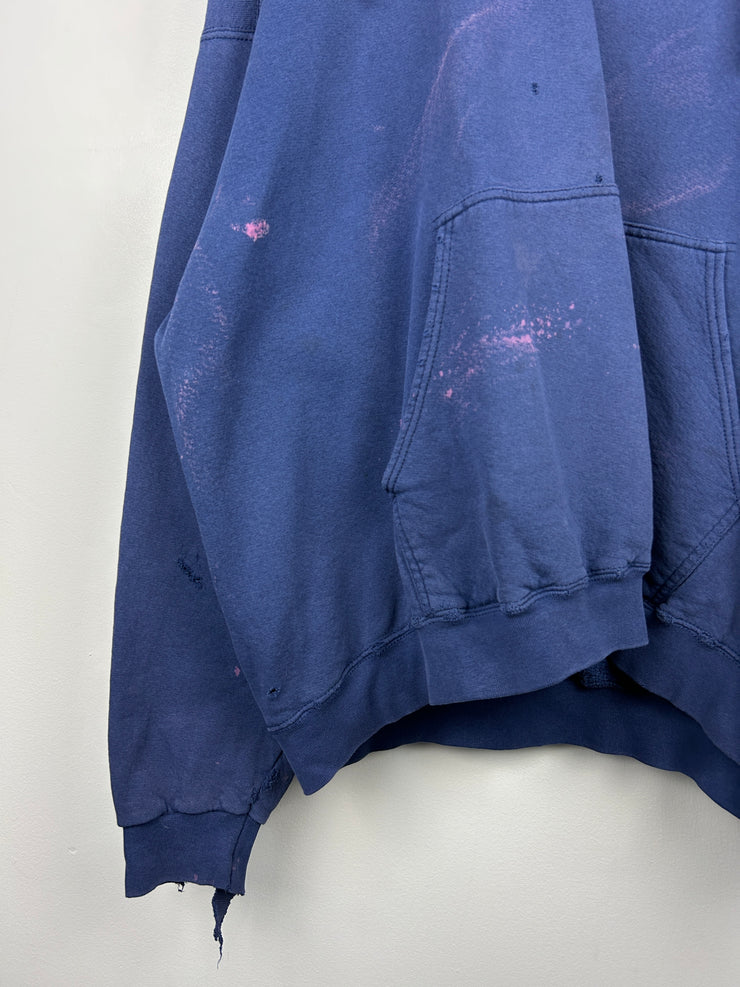 Vintage 90s Nike Swoosh Thrashed Navy Hoodie