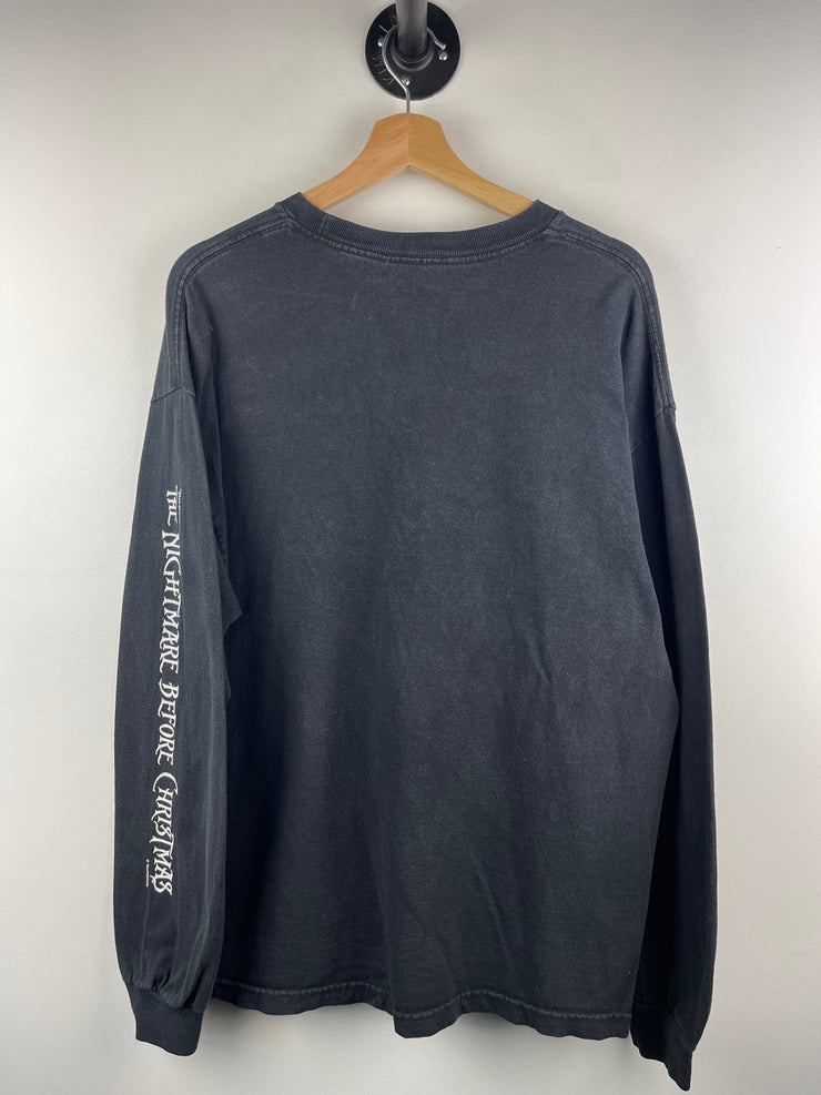 Vintage 90s Disney The Nightmare Before Christmas Black Long Sleeve