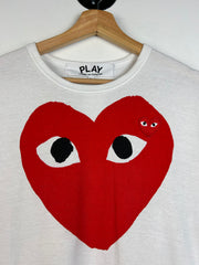 Comme Des Garcons Play Heart White Tee